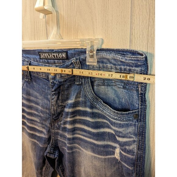 Affliction Black Premium Blake Mens Blue Jeans Denim Size 36 40x32 Distressed - Picture 10 of 12